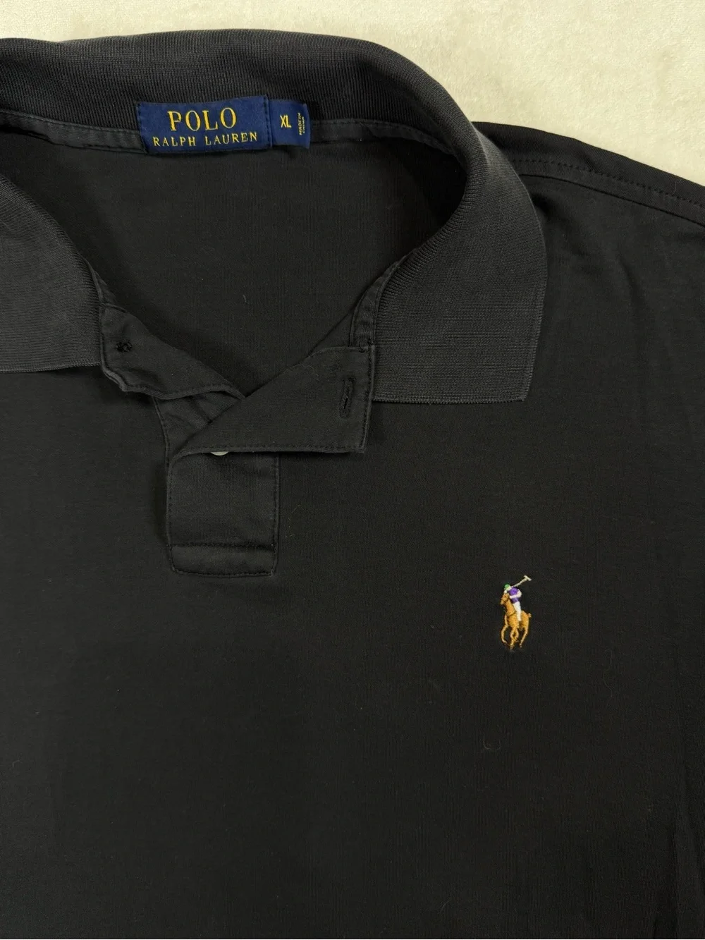 Polo Ralph Lauren XL Men’s Black Performance Cotton Polo with Embroidered Pony